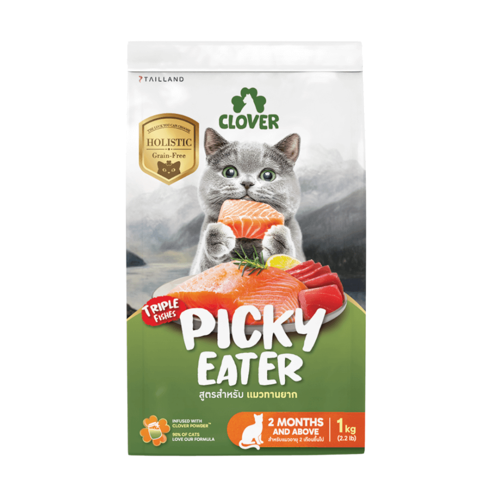 อาหารแมว CLOVER สูตร PICKY EATER สำหรับแมวทานยาก เกรด HOLISTIC GRAIN-FREE โซเดียมต่ำ (1 KG)